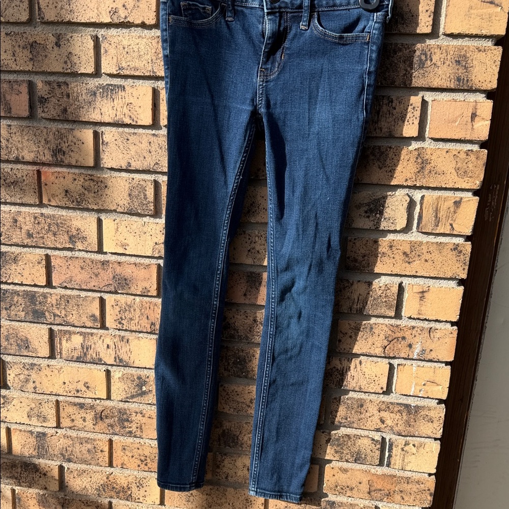 Hollister Women's Deep Blue Skinny Jeans